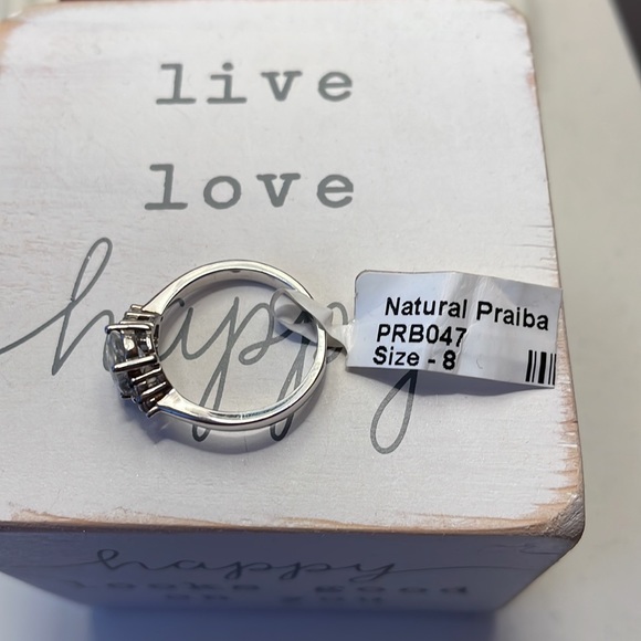 Rare Imported Natural Paraiba .925 Sterling Silver Ring - Picture 2 of 6